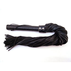 Rouge Flogger, Leather w/Leather Handle Black — Power Play Studio