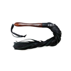Rouge Wooden Handle Flogger Black — Power Play Studio