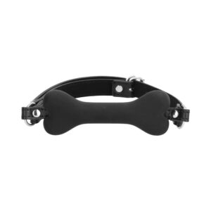 Ouch! Puppy Play Silicone Bone Gag Black — Power Play Studio