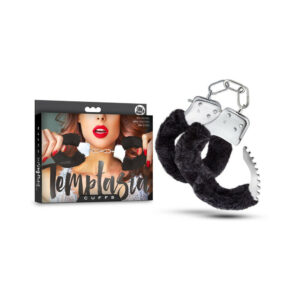 Temptasia Adjustable Faux Fur Cuffs Black — Blush at Power Play Studio
