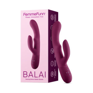 FemmeFunn Balai Rechargeable Silicone Swaying Motion Dual Stimulation Vibrator Dark Fuchsia — Power Play Studio