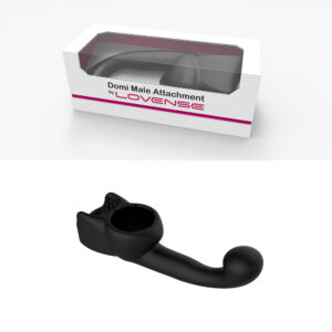 Lovense Domi Flexible Rechargeable Mini Wand Male Attachment - Black — Power Play Studio