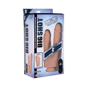 Big Shot Double Shot 8 in. Vibrating & Rotating Double Dong with Remote — Power Play Studio