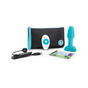 b-Vibe Rimming Petite Rotating and Vibrating Remote Control Plug Teal — Power Play Studio
