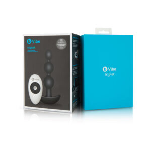 b-Vibe Triplet Rechargeable Remote-Controlled Vibrating Anal Beads Plug Black — Power Play Studio