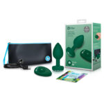 b Vibe Vibrating Jewel Rechargeable Remote Controlled Anal Plug with Gem Base Emerald - Power Play Studio, LLC