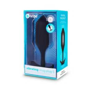 b-Vibe Vibrating Snug Plug 5 Rechargeable Weighted Silicone Anal Plug Black — Power Play Studio