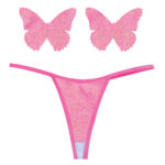 Neva Nude Naughty Knix Bella Rosa Shimmer G-String & Pasties - Soft Pink O/S — Power Play Studio