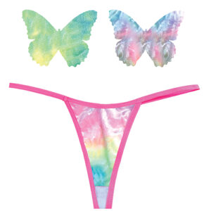 Neva Nude Naughty Knix Rainbow Sherbet Velvet G-String & Pasties - (Color Varies) Multi O/S — Power Play Studio