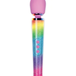 Le Wand Petite Rechargeable Vibrating Massager - Rainbow - view 2 — Power Play Studio