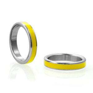 M2M Stainless C-Ring w/Yellow Band & Bag 1.875in — Power Play Studio