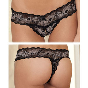 Rene Rofe Crotchless Lace V-Thong — Power Play Studio