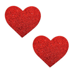Neva Nude Pasty Hearts Glitter Red — Power Play Studio
