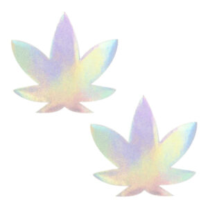 Neva Nude Pasty Weed Leaf Holographic — Power Play Studio