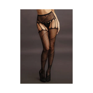 Le Desir Crotchless Cutout Pantyhose Black — Power Play Studio