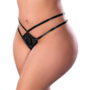 Magic Silk Liquid Onyx Crotchless Panty Black Queen Size — Power Play Studio