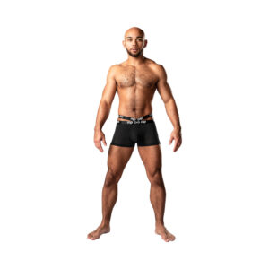 Male Power Infinite Comfort Amplifying Strappy Pouch Short Black — Power Play Studio