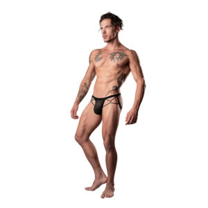 Male Power Show Stopper Jock Silver Mesh Dot — Power Play Studio