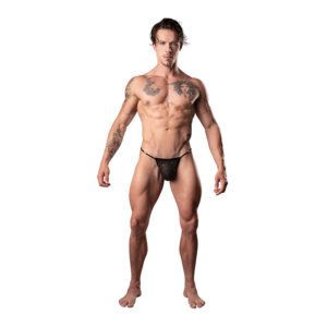 Male Power Show Stopper Posing Strap Silver Mesh Dot — Power Play Studio