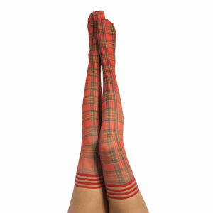 Kixies Grace Plaid Thigh-High Red — Power Play Studio