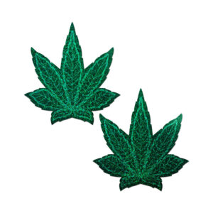 Pastease Pot Leaf Glitter Green Full Breast Covers Support Tape — Power Play Studio