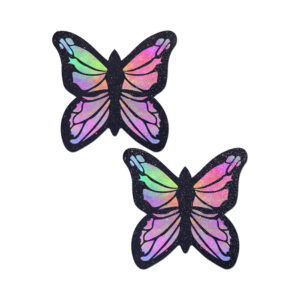 Pastease Butterfly Rainbow Twinkle Velvet Full Breast Covers Support Tape — Power Play Studio
