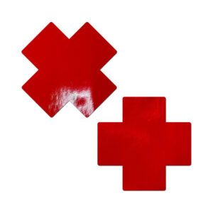 Pastease Faux Latex Pleather Vinyl Red Full Breast Covers Support Tape — Power Play Studio