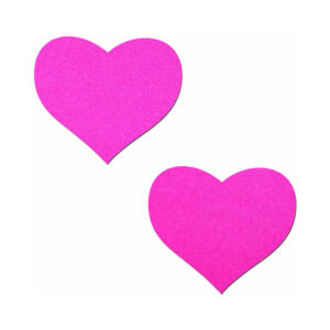 Pastease Neon Pink Day-Glow Lycra Heart Nipple Pasties — Power Play Studio