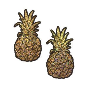 Pastease Pineapple on Glitter Gold Nipple Covers — Power Play Studio