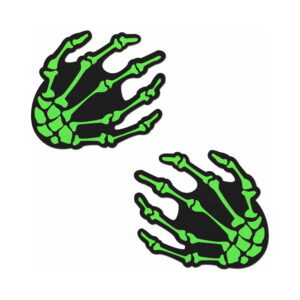 Pastease Zombie Neon Green/UV Reactive Boney Hands Nipple Pasties — Power Play Studio