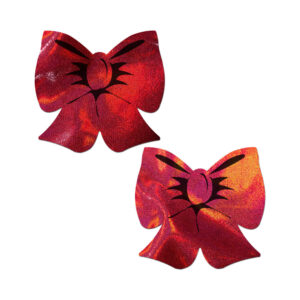 Pastease Bow Red Holographic Breast Covers Support Tape — Power Play Studio