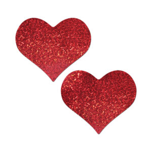 Pastease Heart Glitter Red Full Breast Covers Support Tape — Power Play Studio