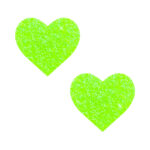 Neva Nude Super Sparkle Lemon Lime Blacklight Glitter I Heart U Nipple Pasties — Power Play Studio