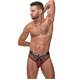 Male Power The Ultimate Duo CRB Cock Ring Thong & Black Cock Ring Burgundy — Power Play Studio