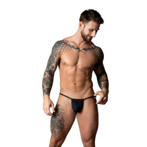 Male Power The Ultimate Duo CRR Pouch G-String & Red Cock Ring Black — Power Play Studio