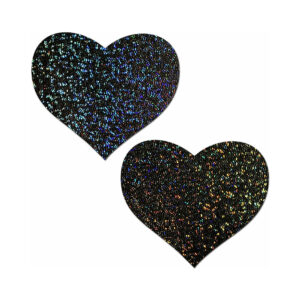 Pastease Love: Black Glitter Hearts Pasties — Power Play Studio