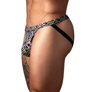 Male Power Gridlock'd Jock with Strap Print — Power Play Studio