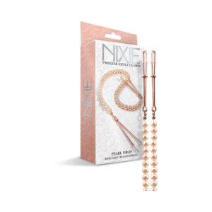 Nixie Pearl Drop Tweezer Nipple Clamps - Rose Gold — Power Play Studio