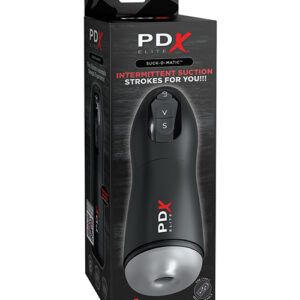 PDX Elite Suck-O-Matic Vibrating Stroker - Frosted/Black — Power Play Studio