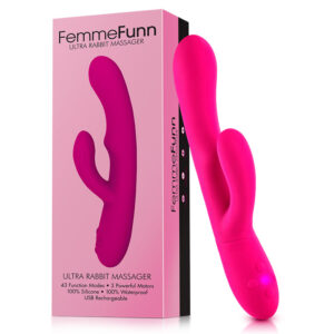 FemmeFunn Ultra Rabbit Rechargeable Silicone Dual Stimulation Vibrator Pink — Power Play Studio