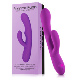 FemmeFunn Ultra Rabbit Rechargeable Silicone Dual Stimulation Vibrator Purple — Power Play Studio