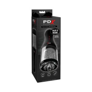 PDX Elite Talk Dirty Rotobator Rechargeable Rotating Masturbator Clear/Black — Power Play Studio