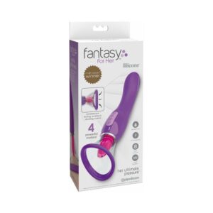 Fantasy For Her Her Ultimate Pleasure Dual-Ended Vibrator With Licking Suction Purple — Power Play Studio