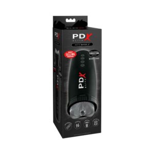 PDX Elite Motobator 2 Rechargeable Thrusting Vibrating Masturbator Clear/Black — Power Play Studio