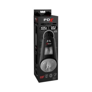 PDX Elite Ultimate Milker Gyrating Suction Stroker With Audio and Suction Cup Clear/Black — Power Play Studio