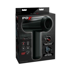 PDX Elite Hydrobator Rechargeable Silicone Vibrating Aquatic Stimulation Stroker Black — Power Play Studio