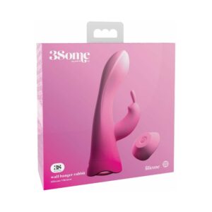 3Some Wall Banger Rabbit Vibrator With Suction Cup Pink — Power Play Studio