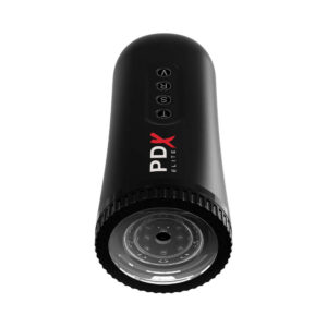 PDX Elite Moto Blower Rechargeable Thrusting Vibrating Suction Masturbator Clear/Black — Power Play Studio