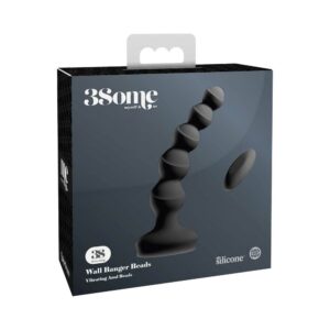 3Some Wall Banger Vibrating Anal Beads With Suction Cup Black — Power Play Studio