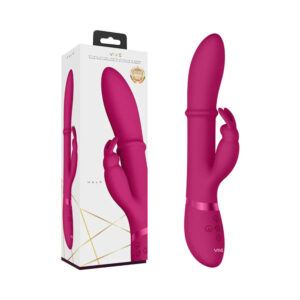 VIVE HALO Rechargeable Stimulating Ring Silicone Rabbit Vibrator Pink — Power Play Studio